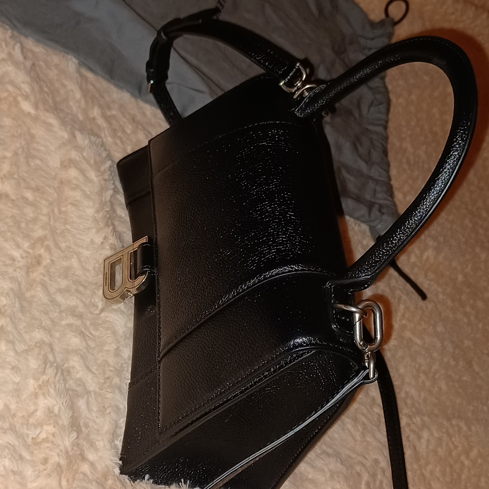 NWT SMALL Balenciaga Hourglass purse Leather Black (Silver not Brass "B") - Picture 16 of 16